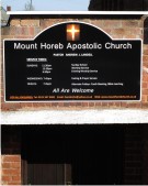 Mount Horab Apostolic Church Sign on a Wall